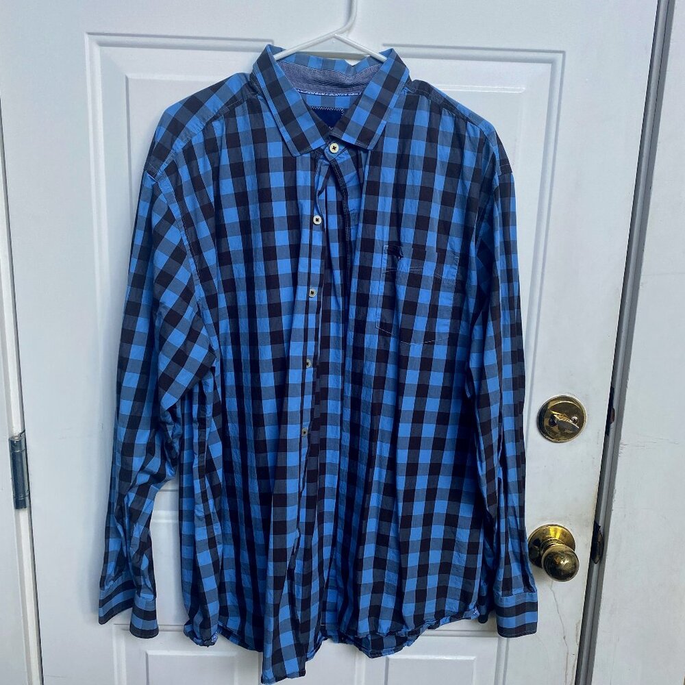 Tommy Bahama Men’s XL Brown Blue Long Sleeve Button Down Shirt